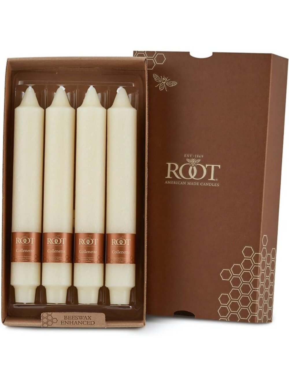 Set of 4 Unscented 9-Inch Ivory Timberline Candles - Elegant Home Decor